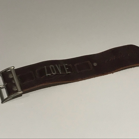 BRAVE “LOVE” Leather Cuff - Picture 2 of 4